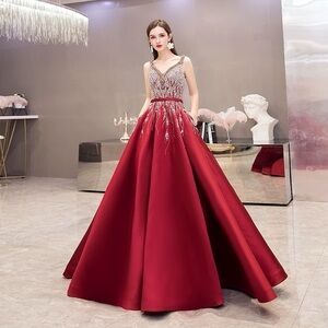 Elegant Red Evening Gown